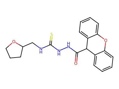 1-(oxolan-2-ylmethyl)-3-(9H-xanthene-9-carbonylamino)thiourea structure