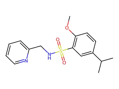 5-isopropyl-2-methoxy-N-(2-pyridinylmethyl)benzenesulfonamide structure