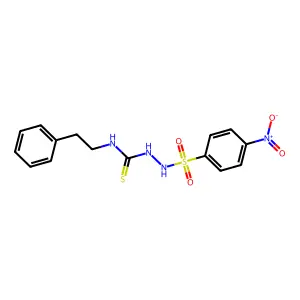 2-[(4-nitrophenyl)sulfonyl]-N-(2-phenylethyl)hydrazinecarbothioamide structure