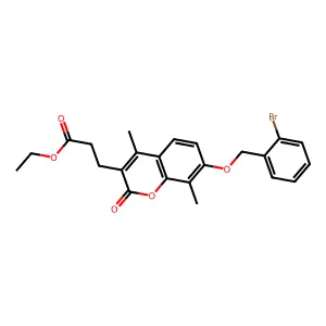ethyl 3-{7-[(2-bromobenzyl)oxy]-4,8-dimethyl-2-oxo-2H-chromen-3-yl}propanoate structure