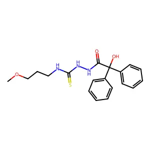 2-[hydroxy(diphenyl)acetyl]-N-(3-methoxypropyl)hydrazinecarbothioamide structure