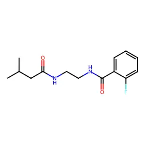 2-fluoro-N-{2-[(3-methylbutanoyl)amino]ethyl}benzamide structure