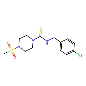 N-[(4-chlorophenyl)methyl]-4-methylsulfonylpiperazine-1-carbothioamide structure