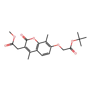 methyl [7-(2-tert-butoxy-2-oxoethoxy)-4,8-dimethyl-2-oxo-2H-chromen-3-yl]acetate structure
