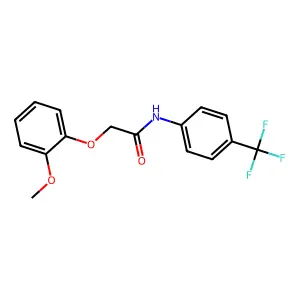 2-(2-methoxyphenoxy)-N-[4-(trifluoromethyl)phenyl]acetamide structure