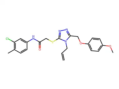 N-(3-chloro-4-methylphenyl)-2-({5-[(4-methoxyphenoxy)methyl]-4-(prop-2-en-1-yl)-4H-1,2,4-triazol-3-yl}sulfanyl)acetamide structure