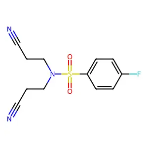 N,N-bis(2-cyanoethyl)-4-fluorobenzenesulfonamide structure