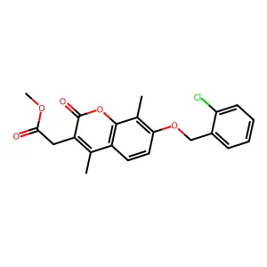 methyl {7-[(2-chlorobenzyl)oxy]-4,8-dimethyl-2-oxo-2H-chromen-3-yl}acetate structure