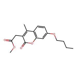 methyl (7-butoxy-4-methyl-2-oxo-2H-chromen-3-yl)acetate structure