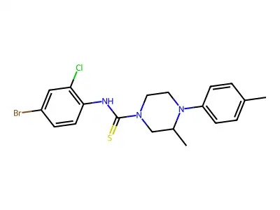 N-(4-bromo-2-chlorophenyl)-3-methyl-4-(4-methylphenyl)piperazine-1-carbothioamide structure
