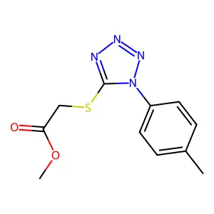 methyl 2-((1-(p-tolyl)-1H-tetrazol-5-yl)thio)acetate structure