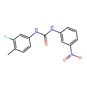N-(3-fluoro-4-methylphenyl)-N'-(3-nitrophenyl)urea structure