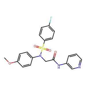 2-(N-(4-fluorophenyl)sulfonyl-4-methoxyanilino)-N-pyridin-3-ylacetamide structure