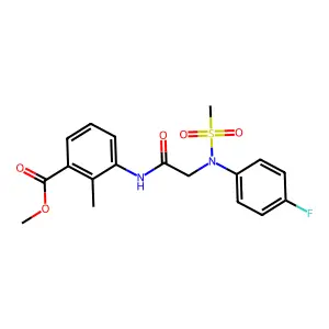 methyl 3-{[N-(4-fluorophenyl)-N-(methylsulfonyl)glycyl]amino}-2-methylbenzoate structure
