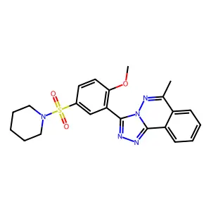 3-(2-methoxy-5-piperidin-1-ylsulfonylphenyl)-6-methyl-[1,2,4]triazolo[3,4-a]phthalazine structure