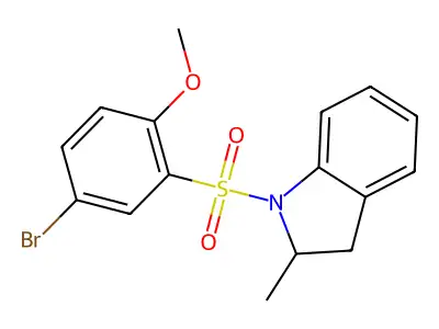 4-Bromo-1-methoxy-2-[(2-methylindolinyl)sulfonyl]benzene structure