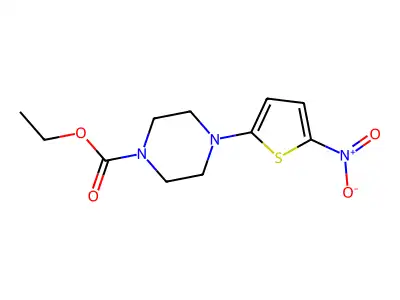 Ethyl 4-(5-nitrothiophen-2-yl)piperazine-1-carboxylate structure