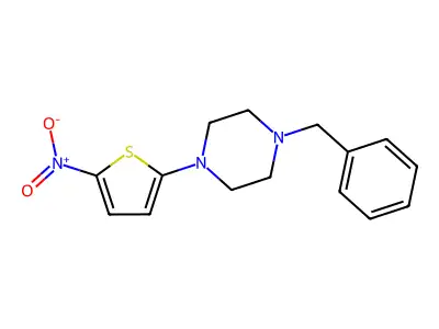 Piperazine, 1-(5-nitro-2-thienyl)-4-(phenylmethyl)- structure