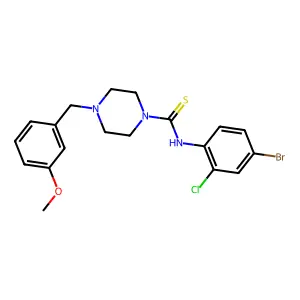 N-(4-bromo-2-chlorophenyl)-4-[(3-methoxyphenyl)methyl]piperazine-1-carbothioamide structure