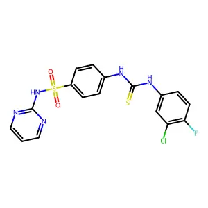 1-(3-Chloro-4-fluorophenyl)-3-[4-(pyrimidin-2-ylsulfamoyl)phenyl]thiourea structure