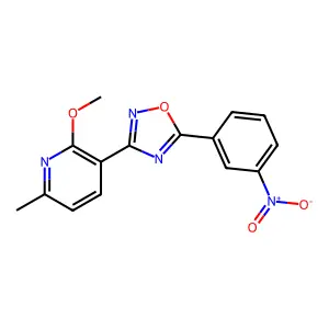 3-(2-Methoxy-6-methylpyridin-3-yl)-5-(3-nitrophenyl)-1,2,4-oxadiazole structure
