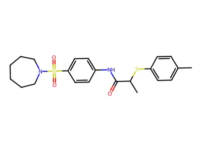 N-[4-(azepan-1-ylsulfonyl)phenyl]-2-(4-methylphenyl)sulfanylpropanamide structure