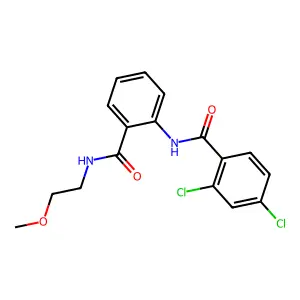 2,4-dichloro-N-[2-(2-methoxyethylcarbamoyl)phenyl]benzamide structure