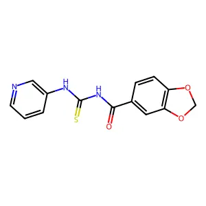 N-(pyridin-3-ylcarbamothioyl)-1,3-benzodioxole-5-carboxamide structure