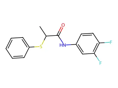 N-(3,4-difluorophenyl)-2-phenylsulfanylpropanamide structure