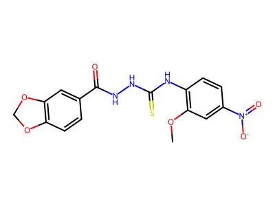 1-(1,3-Benzodioxole-5-carbonylamino)-3-(2-methoxy-4-nitrophenyl)thiourea structure