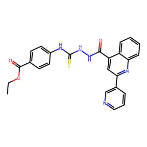 ethyl 4-(2-(2-(pyridin-3-yl)quinoline-4-carbonyl)hydrazinecarbothioamido)benzoate structure