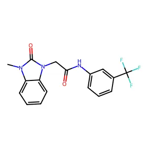 2-(3-methyl-2-oxobenzimidazol-1-yl)-N-[3-(trifluoromethyl)phenyl]acetamide structure