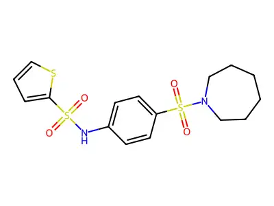 N-[4-(azepan-1-ylsulfonyl)phenyl]thiophene-2-sulfonamide structure