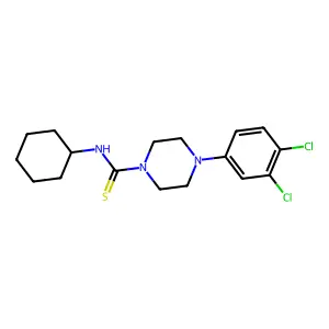 N-cyclohexyl-4-(3,4-dichlorophenyl)piperazine-1-carbothioamide structure