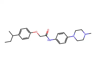 2-(4-butan-2-ylphenoxy)-N-[4-(4-methylpiperazin-1-yl)phenyl]acetamide structure