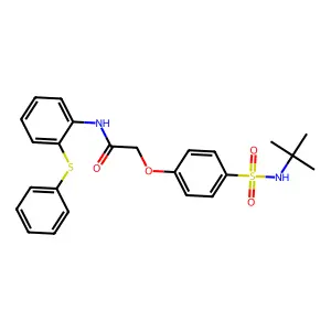 2-[4-(tert-butylsulfamoyl)phenoxy]-N-(2-phenylsulfanylphenyl)acetamide structure