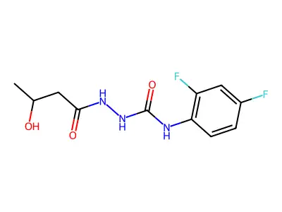 1-(2,4-Difluorophenyl)-3-(3-hydroxybutanoylamino)urea structure