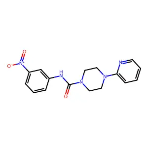 N-(3-nitrophenyl)-4-pyridin-2-ylpiperazine-1-carboxamide structure