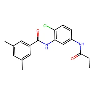 N-[2-chloro-5-(propanoylamino)phenyl]-3,5-dimethylbenzamide structure