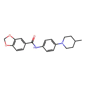 N-[4-(4-methylpiperidin-1-yl)phenyl]-1,3-benzodioxole-5-carboxamide structure