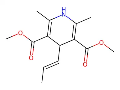 Dimethyl 2,6-dimethyl-4-prop-1-enyl-1,4-dihydropyridine-3,5-dicarboxylate structure