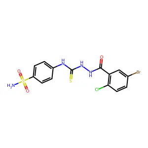 1-[(5-Bromo-2-chlorobenzoyl)amino]-3-(4-sulfamoylphenyl)thiourea structure