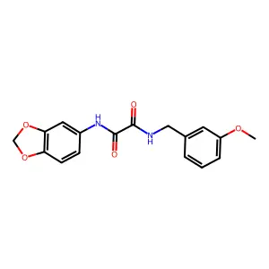 N'-(1,3-benzodioxol-5-yl)-N-[(3-methoxyphenyl)methyl]oxamide structure