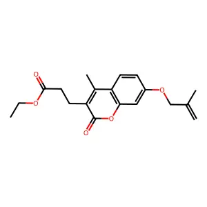 ethyl 3-{4-methyl-7-[(2-methylallyl)oxy]-2-oxo-2H-chromen-3-yl}propanoate structure