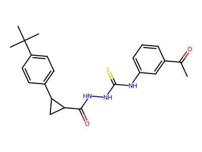 1-(3-Acetylphenyl)-3-[[2-(4-tert-butylphenyl)cyclopropanecarbonyl]amino]thiourea structure