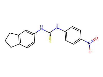 1-(2,3-dihydro-1H-inden-5-yl)-3-(4-nitrophenyl)thiourea structure