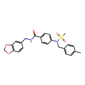 N-(1,3-benzodioxol-5-ylmethyl)-4-[(4-methylbenzyl)(methylsulfonyl)amino]benzamide structure