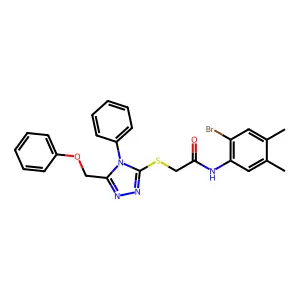 N-(2-bromo-4,5-dimethylphenyl)-2-[[5-(phenoxymethyl)-4-phenyl-1,2,4-triazol-3-yl]sulfanyl]acetamide structure