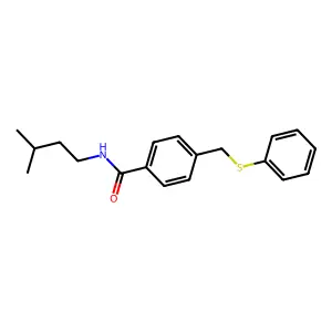 N-(3-methylbutyl)-4-[(phenylsulfanyl)methyl]benzamide structure