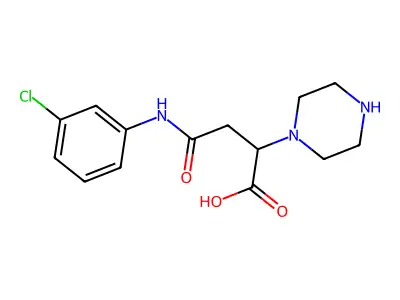 4-(3-Chloroanilino)-4-oxo-2-piperazin-1-ylbutanoic acid structure